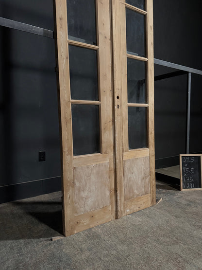 Antique Glass French Doors - 39.5x95.5 - N291