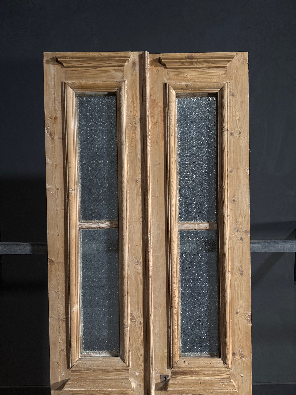 Antique Obscured Glass 1 Lite French Doors - 37.75x96 - N657