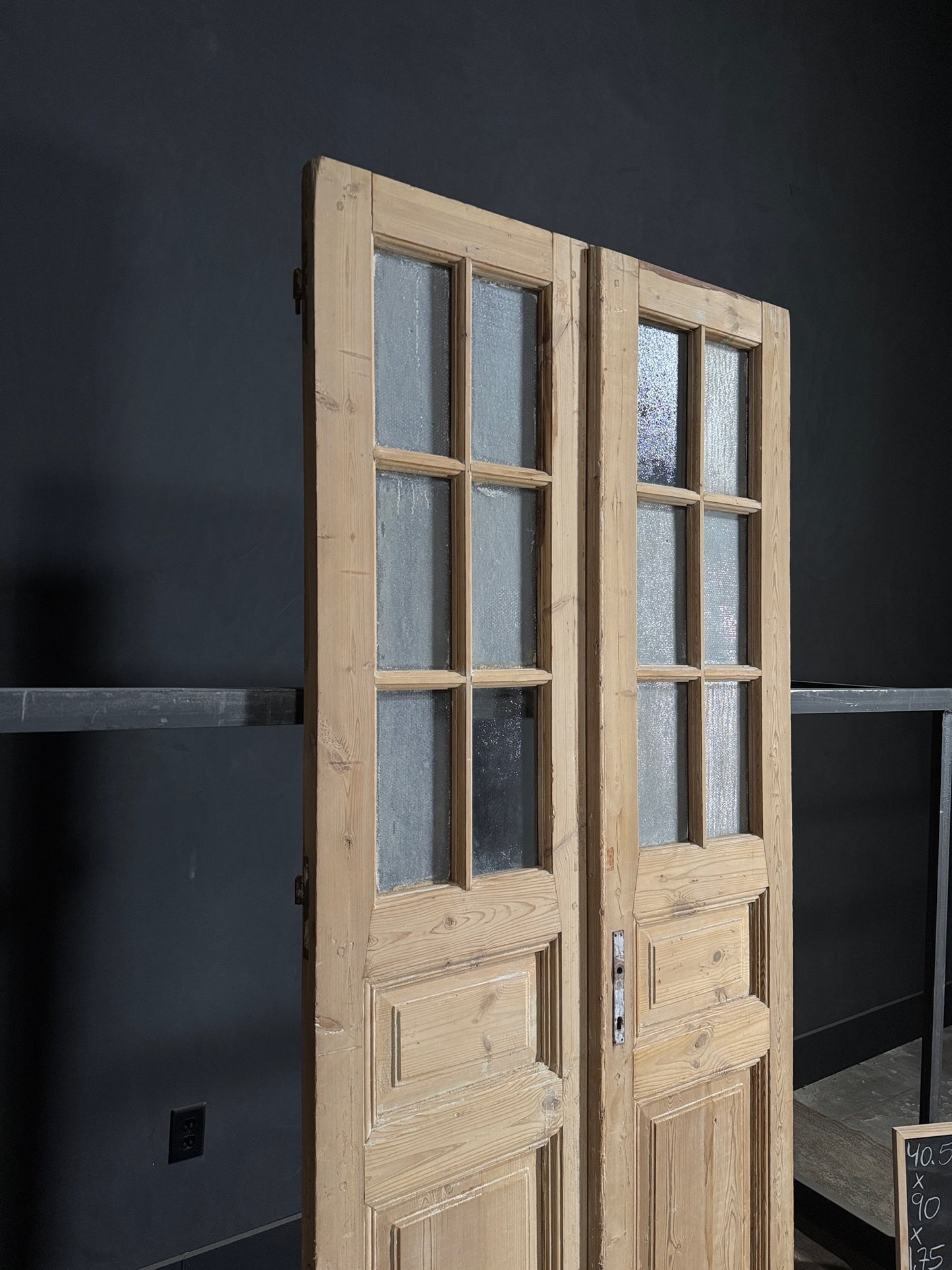 Antique Obscured Glass 6 Lite French Doors - 40.5x90 - N98
