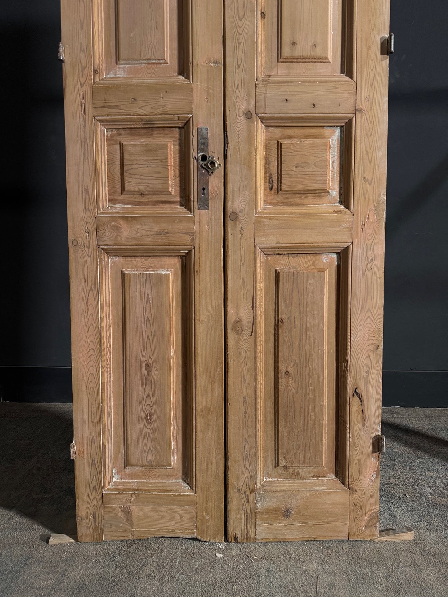 Antique 3 Panel Solid Double Doors - 32.5x91.75 - N640