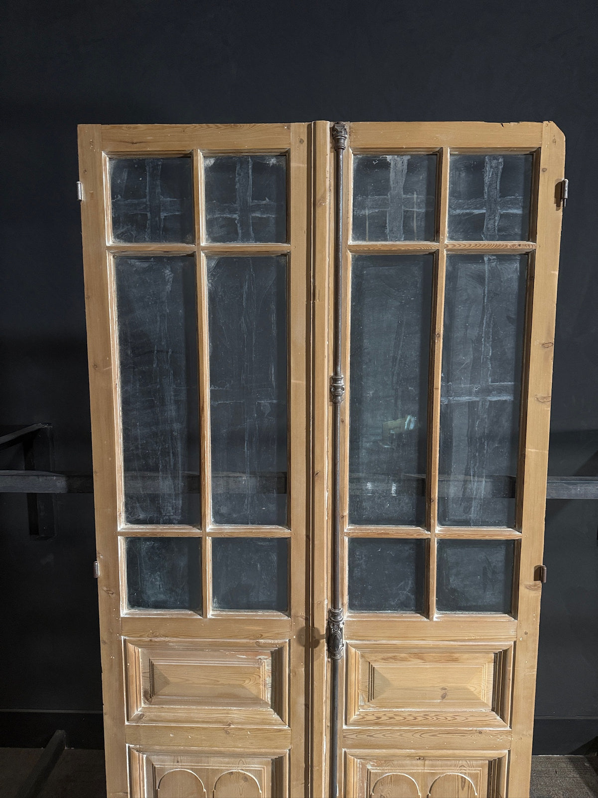 Antique Glass 3 Lite French Doors - 47.5x95 - N658