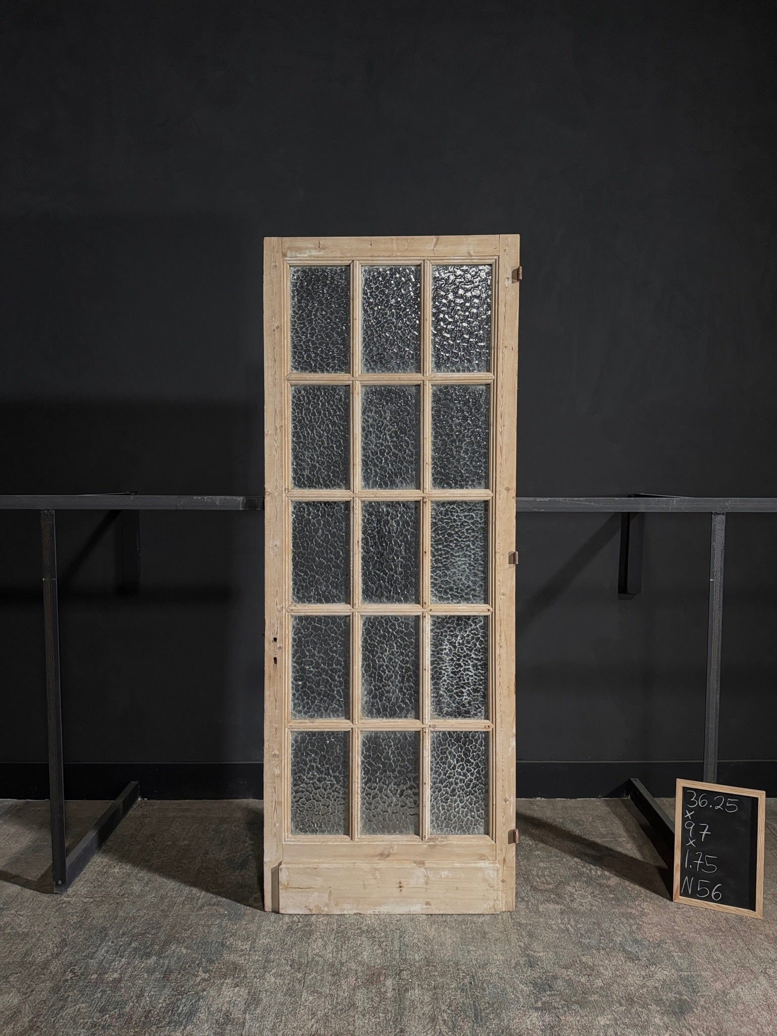 Antique Obscured Glass 15 Lite Single Door - 36.25x97 - N56