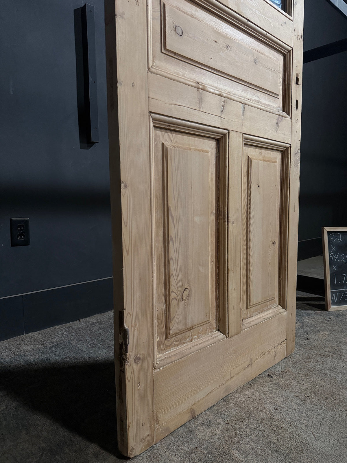Antique Clear Glass Raised Panel Pantry Door - 32x94.25 - N758