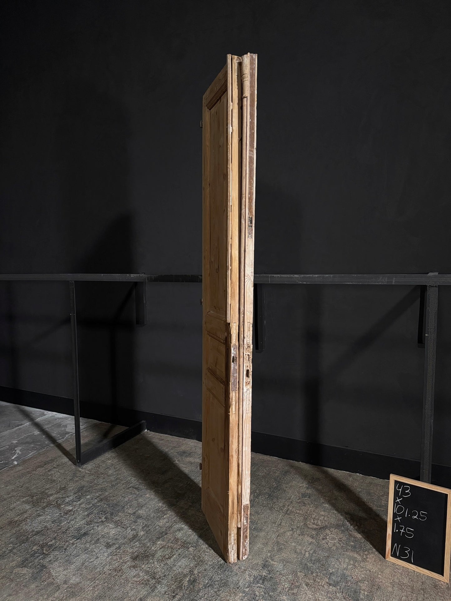 Antique 3 Panel Double Doors - 43x101.25 - N31