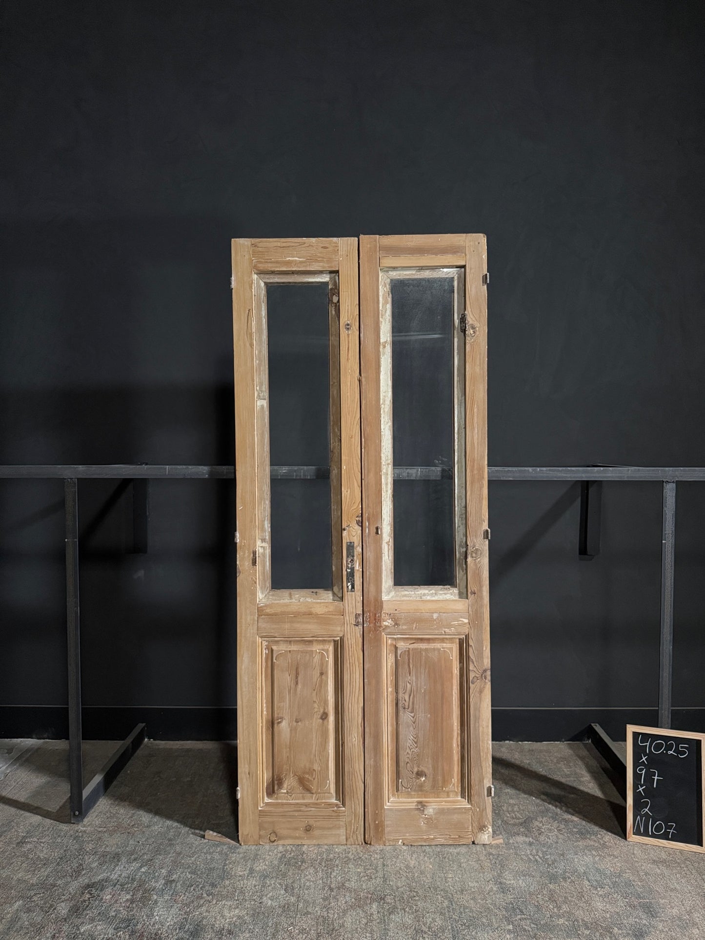 Antique Fluted 1 Lite French Doors - 40.25x97 - N107