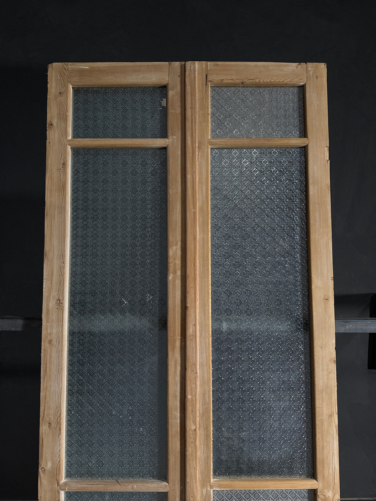 Antique Obscured Glass 2 Lite French Doors - 43.75x100.5 - N582