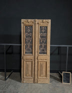 Antique Carved Iron French Doors - 44x97 - N336
