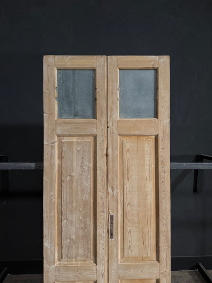 Antique Obscured Glass 1 Lite French Doors - 40.75x94.75 - N89