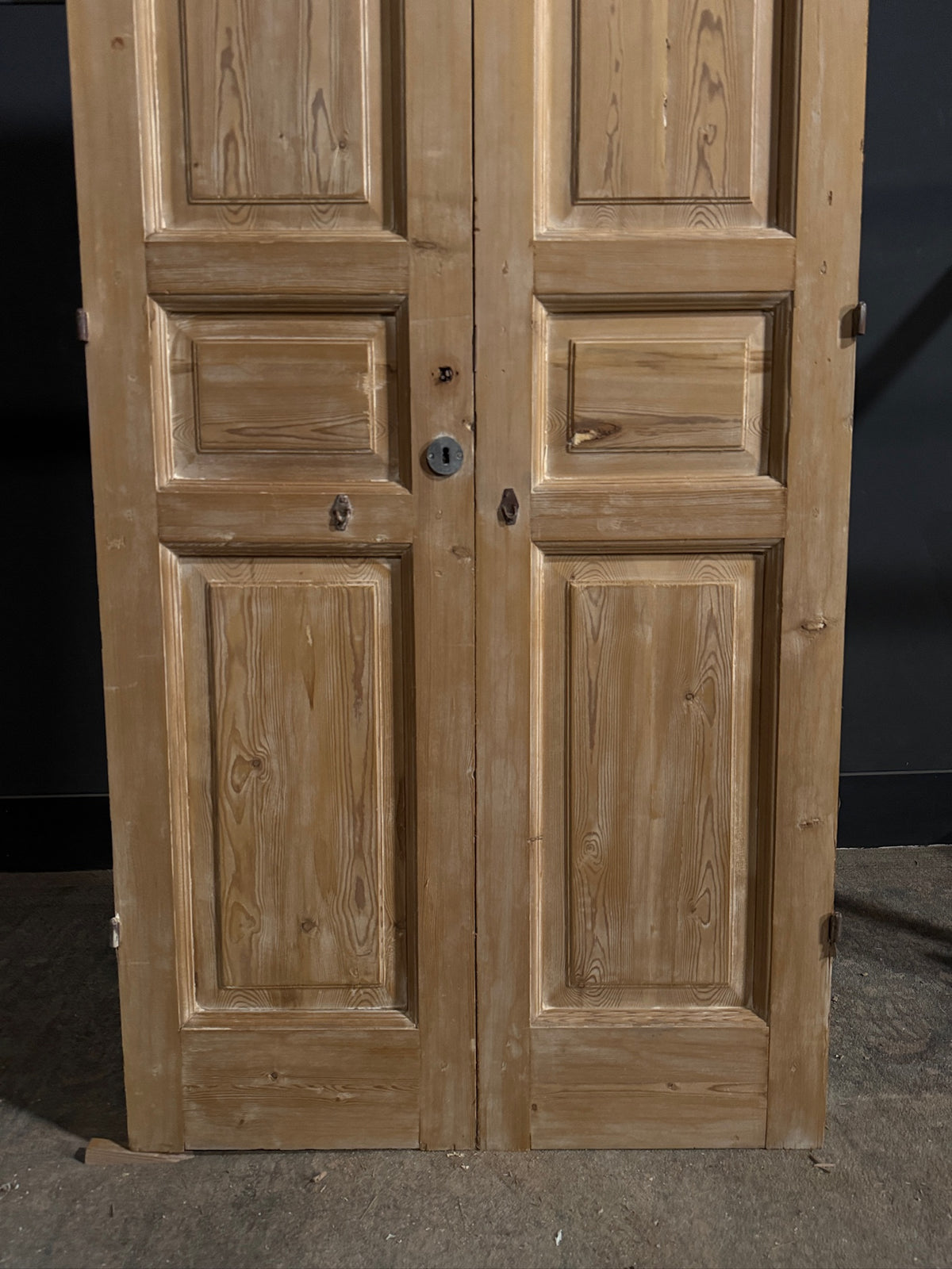Antique 3 Panel Solid Double Doors - 36.75x88 - N682