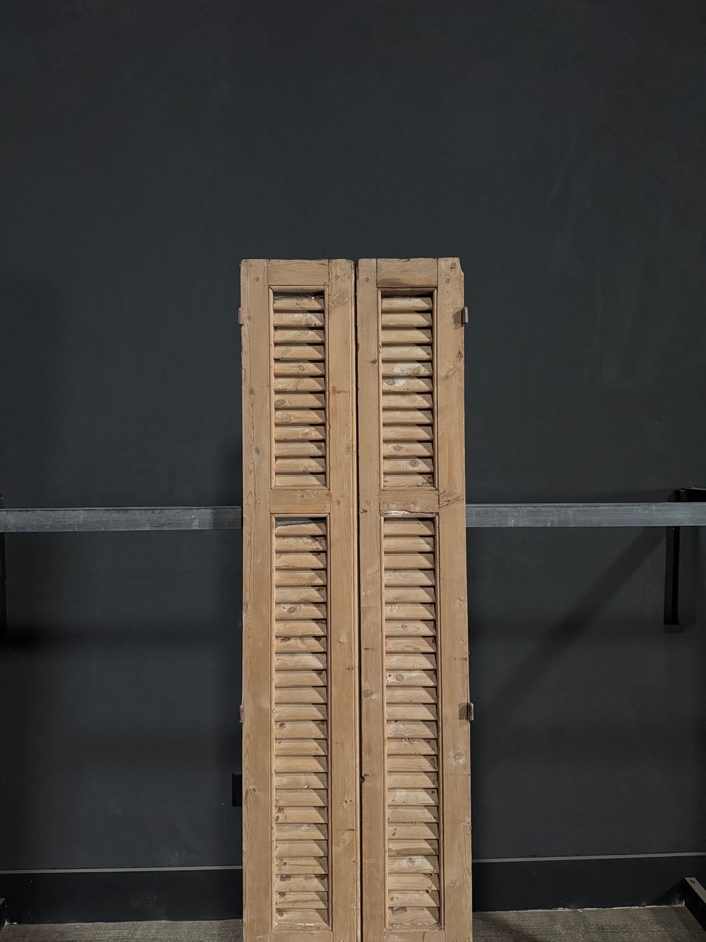 Antique Louvered Double Doors - 19.5x82 - N294