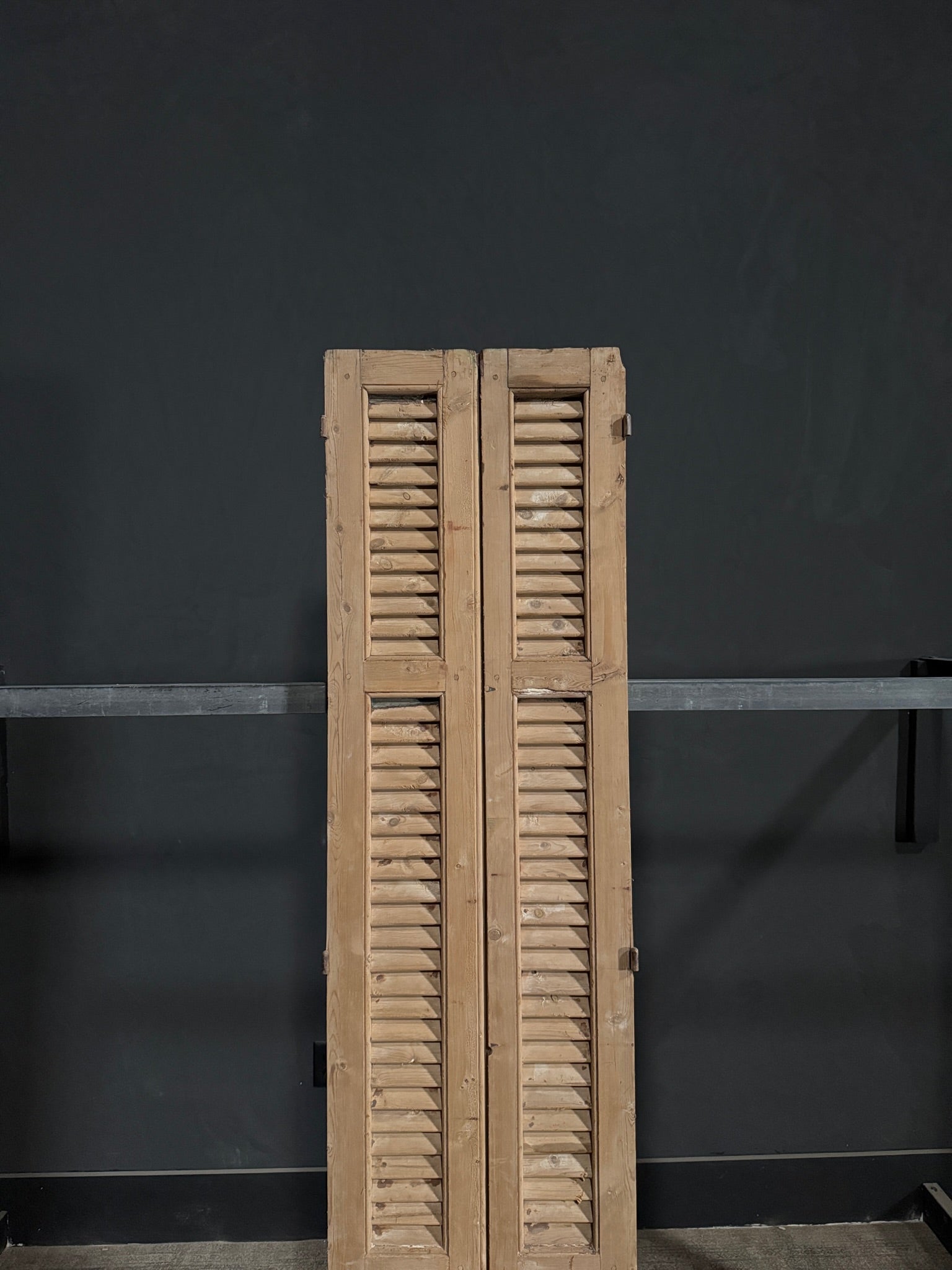 Antique Louvered Double Doors - 19.5x82 - N294