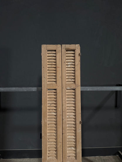 Antique Louvered Double Doors - 19.5x82 - N294
