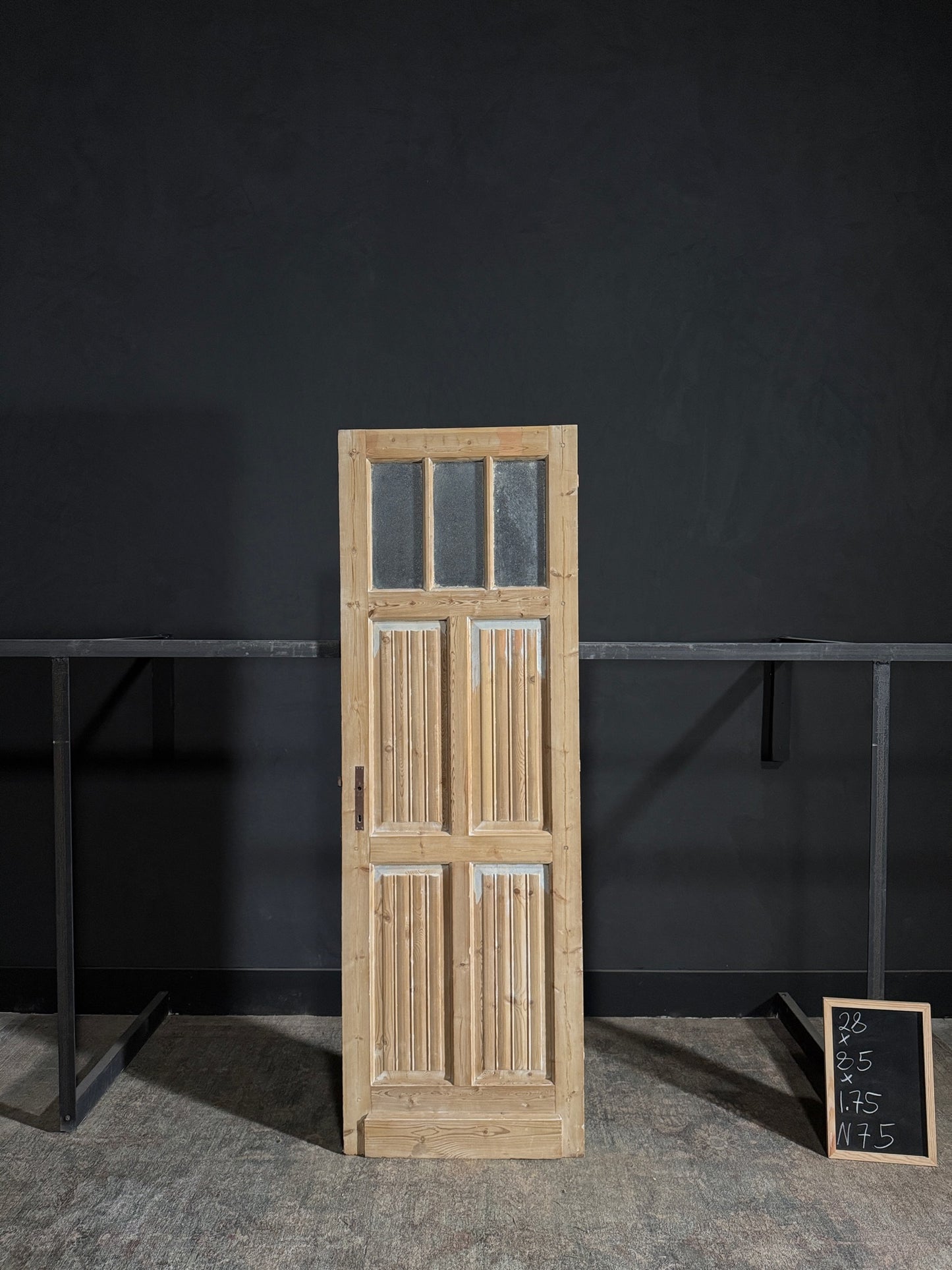 Antique Fluted 3 Lite Single Door - 28x85 - N75