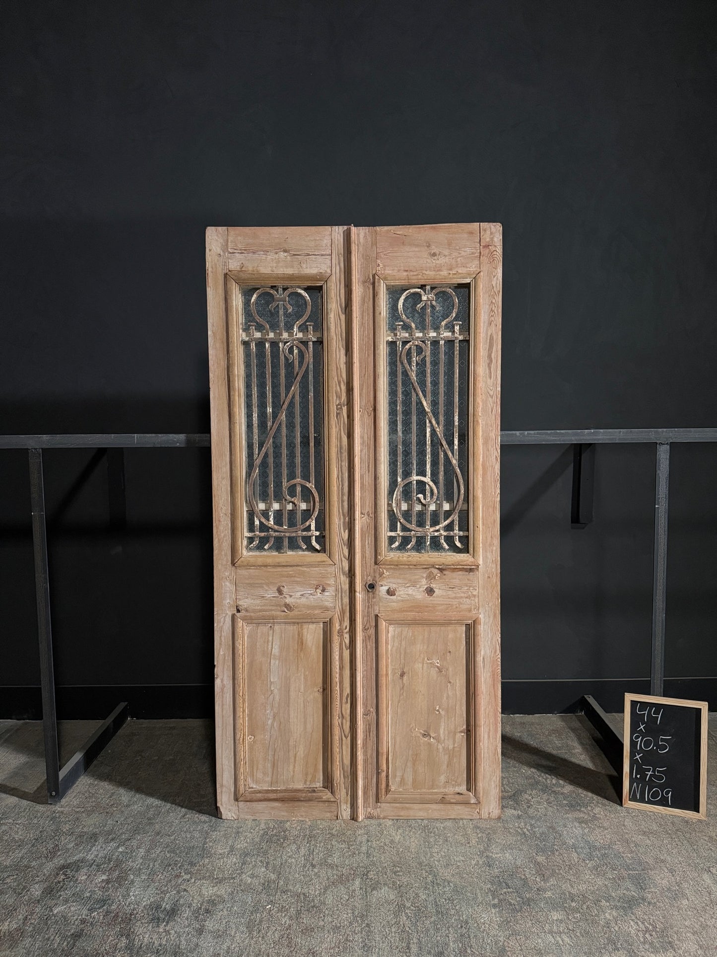 Antique Iron French Doors - 44x90.5 - N109