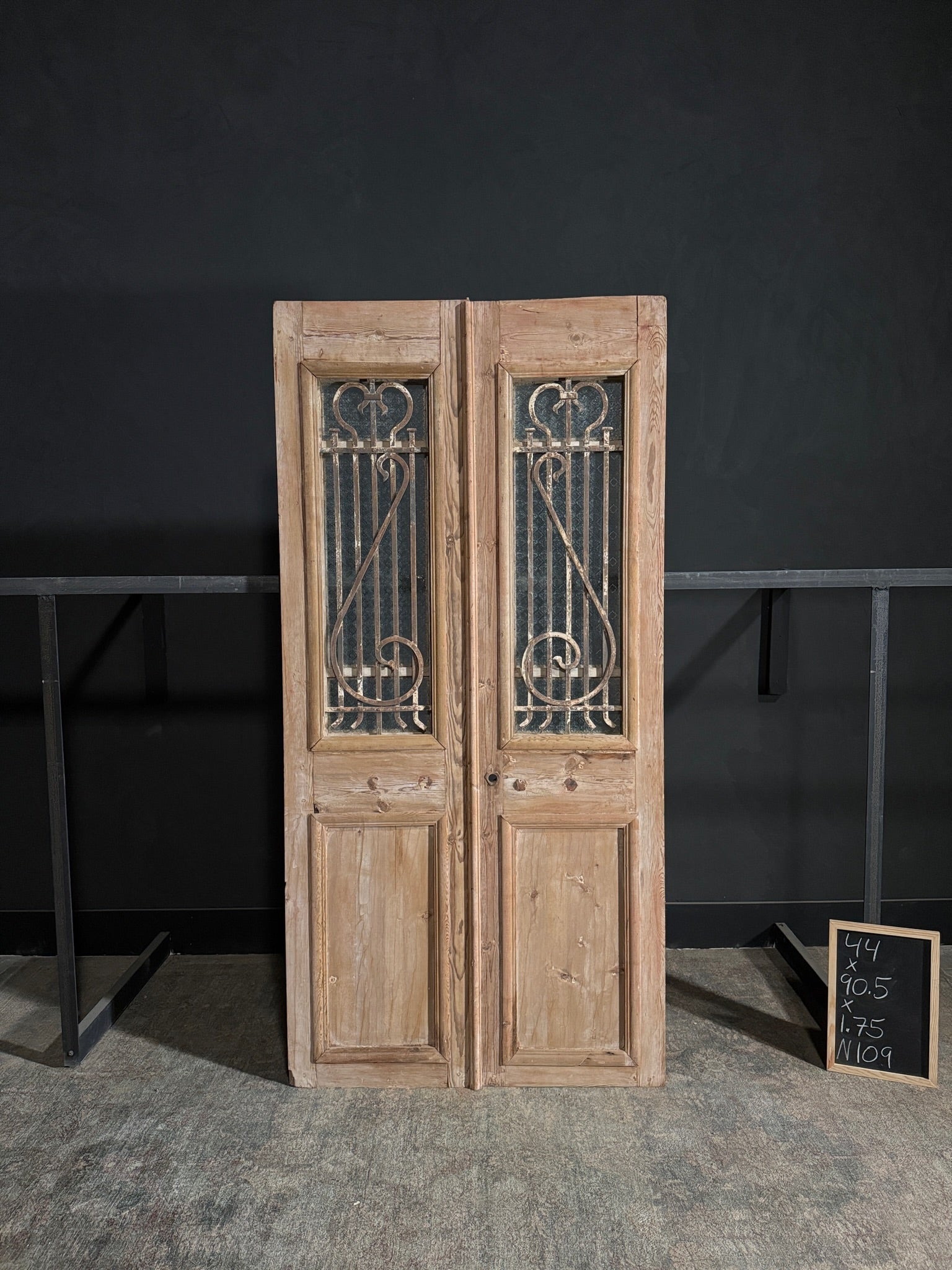 Antique Iron French Doors - 44x90.5 - N109