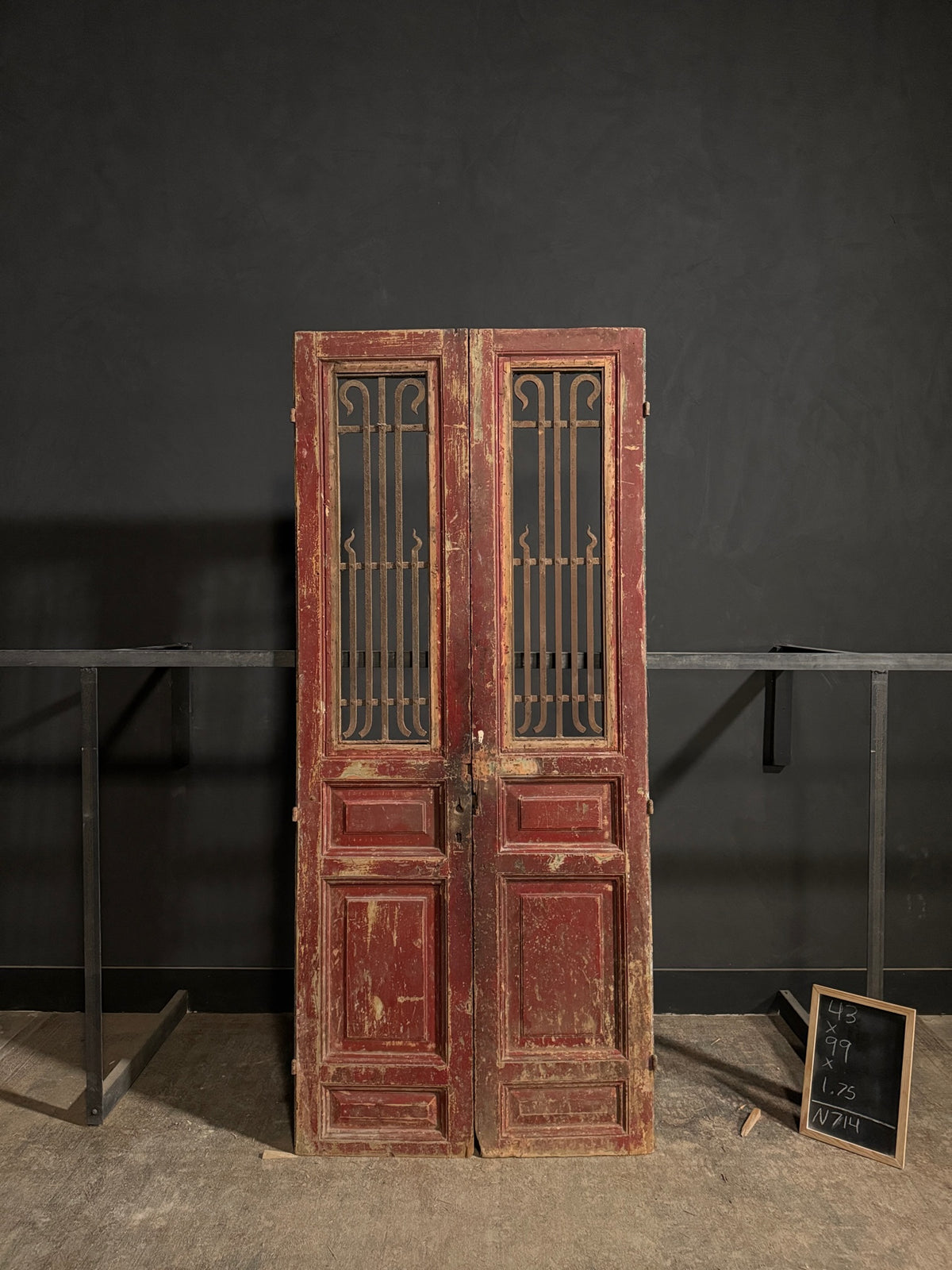 Antique Iron French Doors - 43x99 - N714