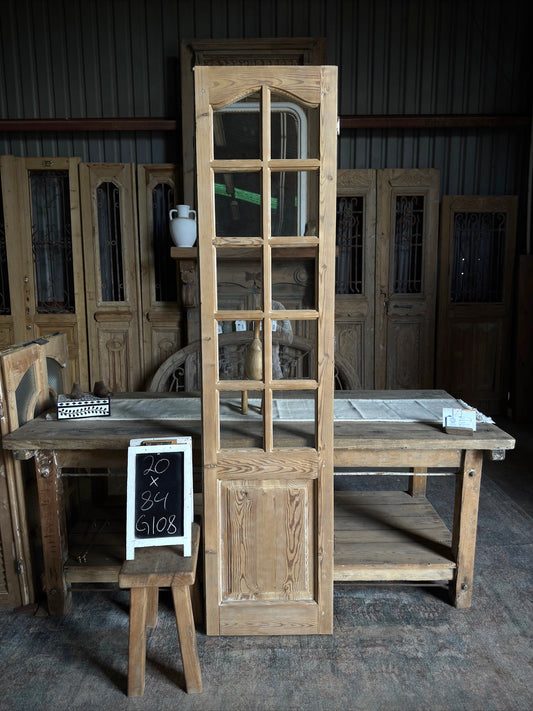 10 Light Single Antique Glass Door - 20x84 G108