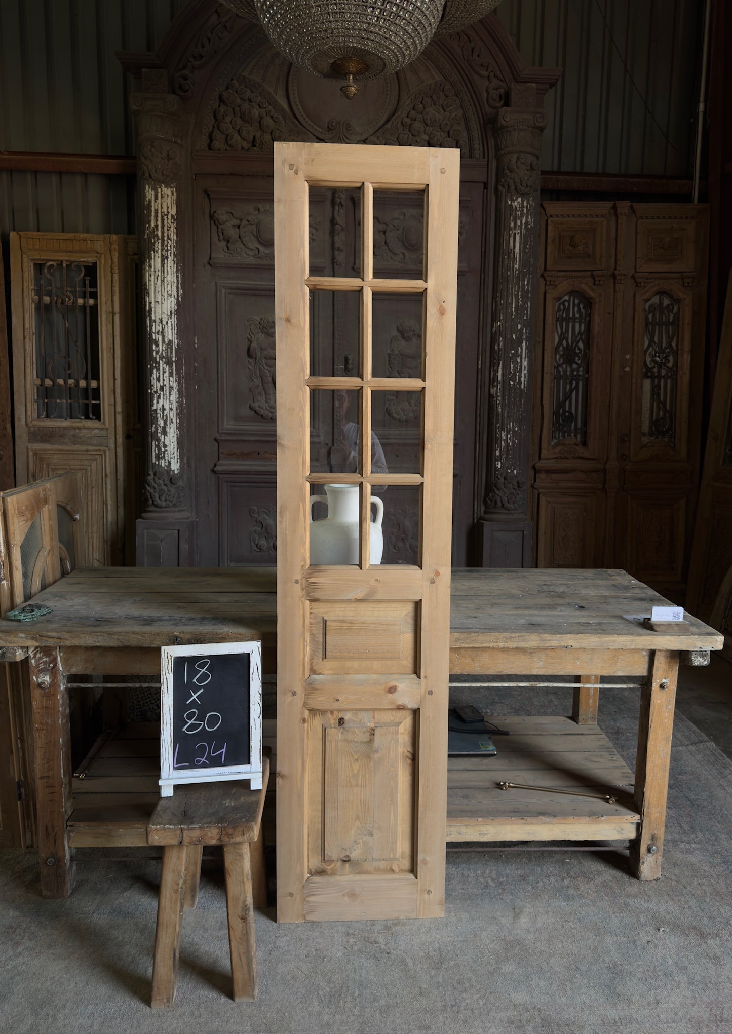 Handcrafted 8 Lite Single Glass Door - 18x80 L24