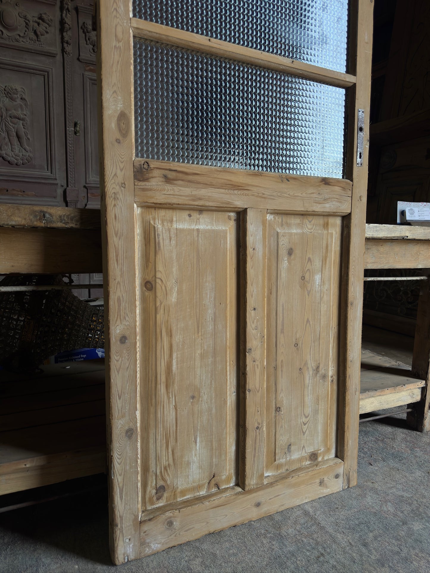 Single Antique Glass Door - 28.5x88 J573