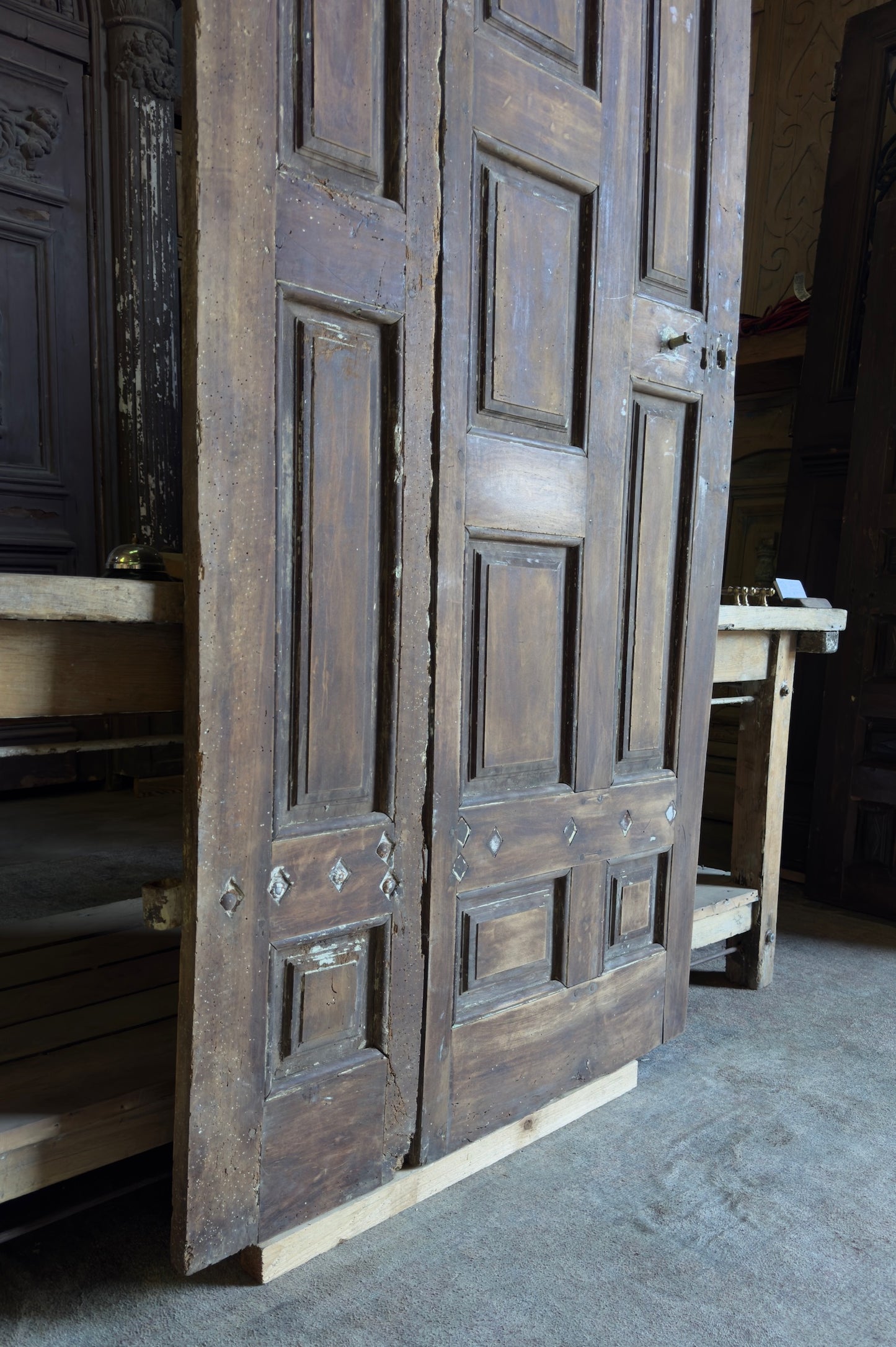 Spanish Multi-Panel Antique Door Pair - 38x87.5 - L262