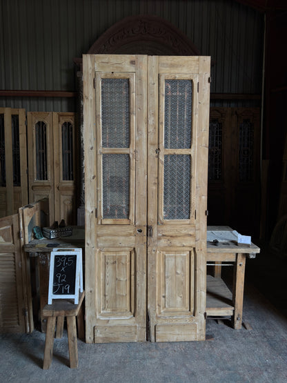 Classic 19th Century Antique Iron French Doors - 39.5x92 J19