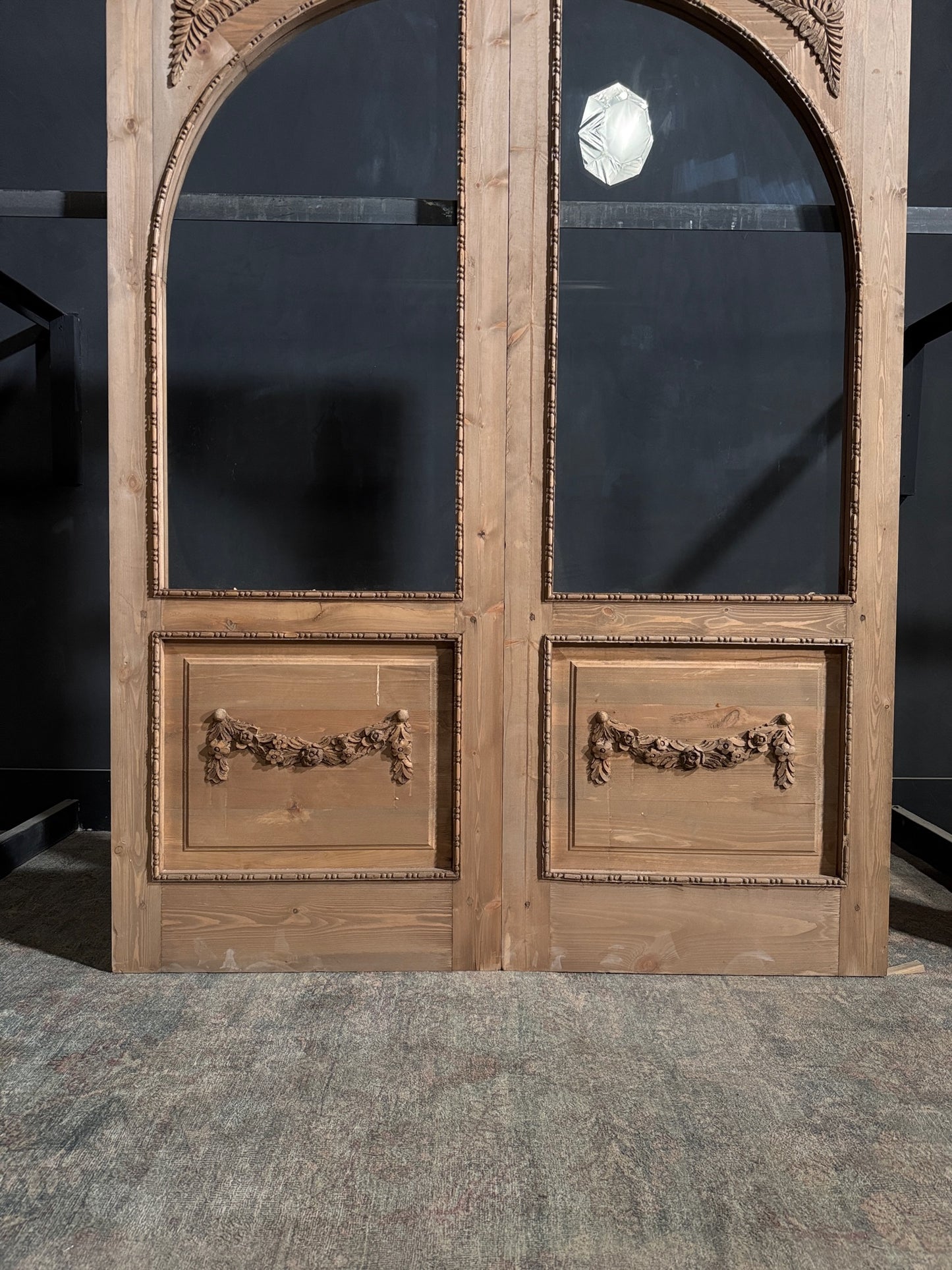 (Valencia) Handcrafted Arched Open Glass French Doors - 60x80 - N189