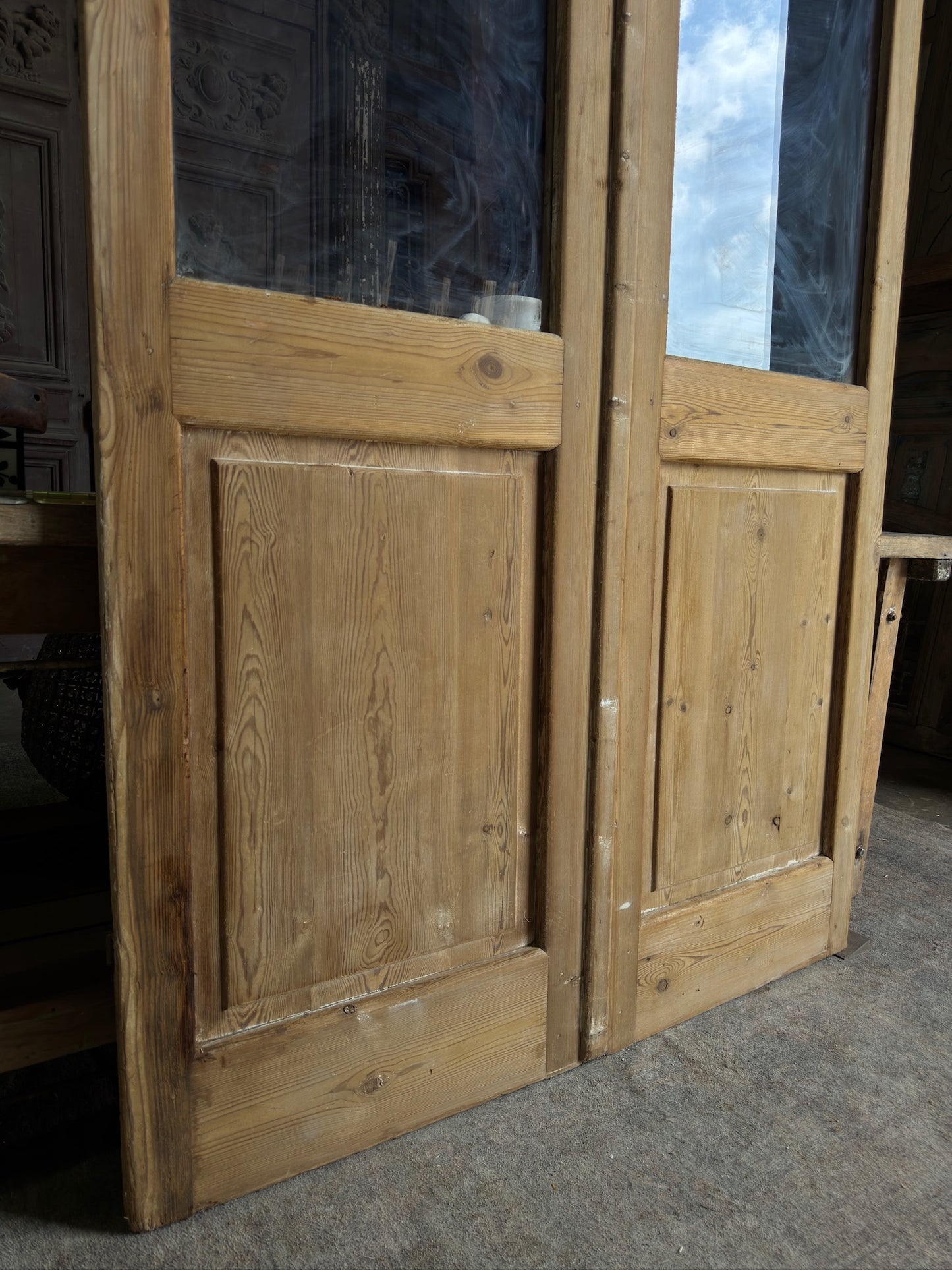 Open Glass Antique French Doors - 51.25x104 K95