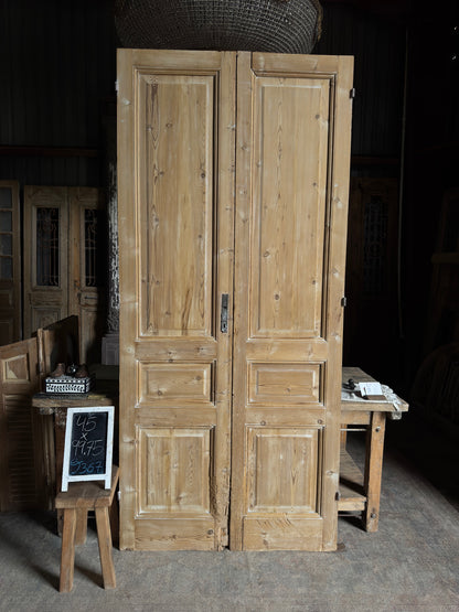 3 Panel Antique Solid French Doors - 45x99.75 J367