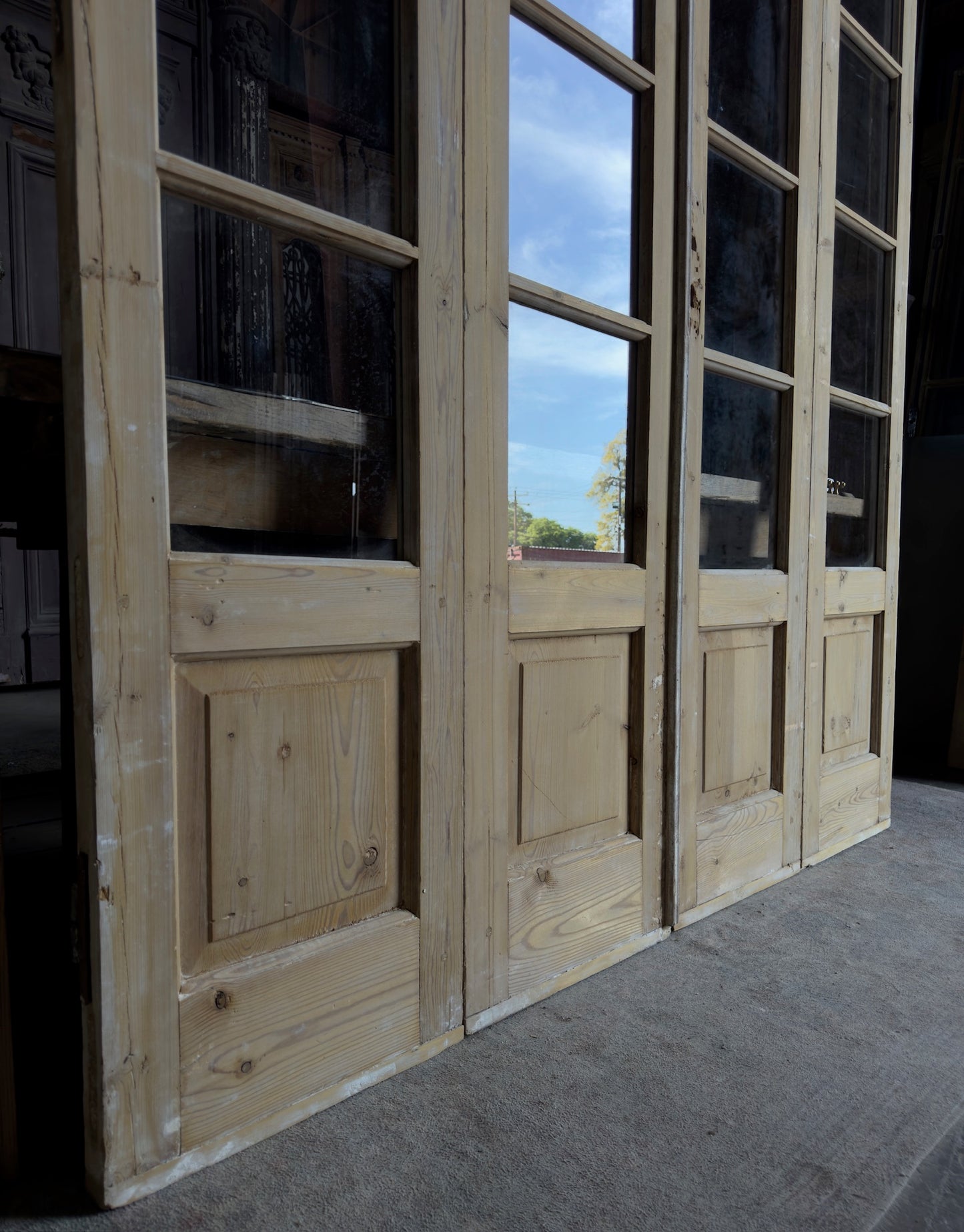 Antique Bi-Fold Glass French Doors - 79.75x85.5 - L539