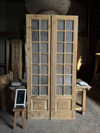European Antique Glass French Doors - 45.75x96 J317