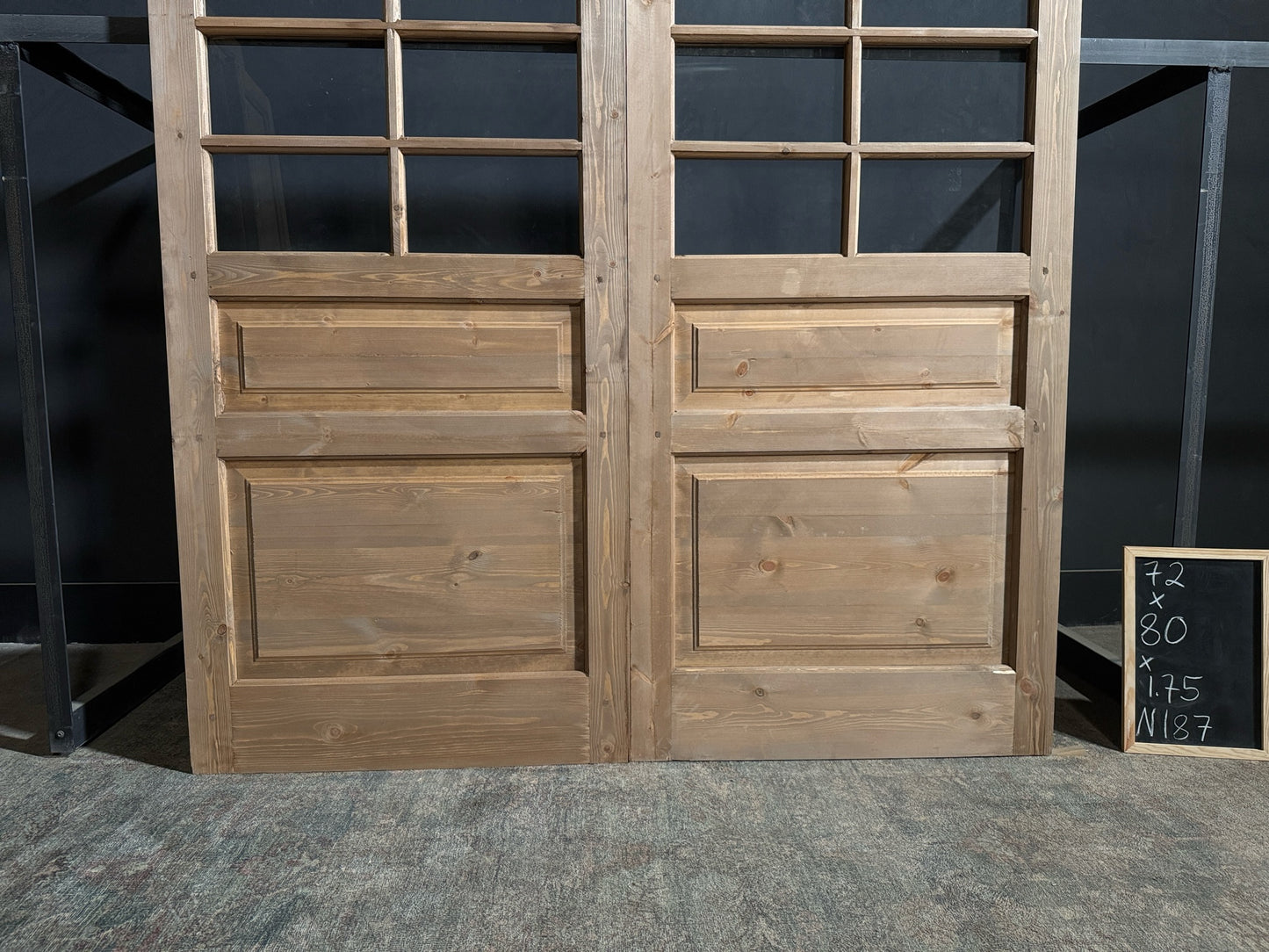 Handcrafted 8 Lite Glass French Doors - 72x80 - N187