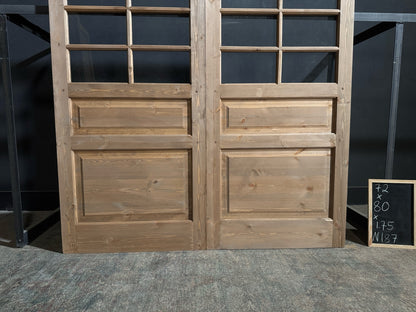 Handcrafted 8 Lite Glass French Doors - 72x80 - N187