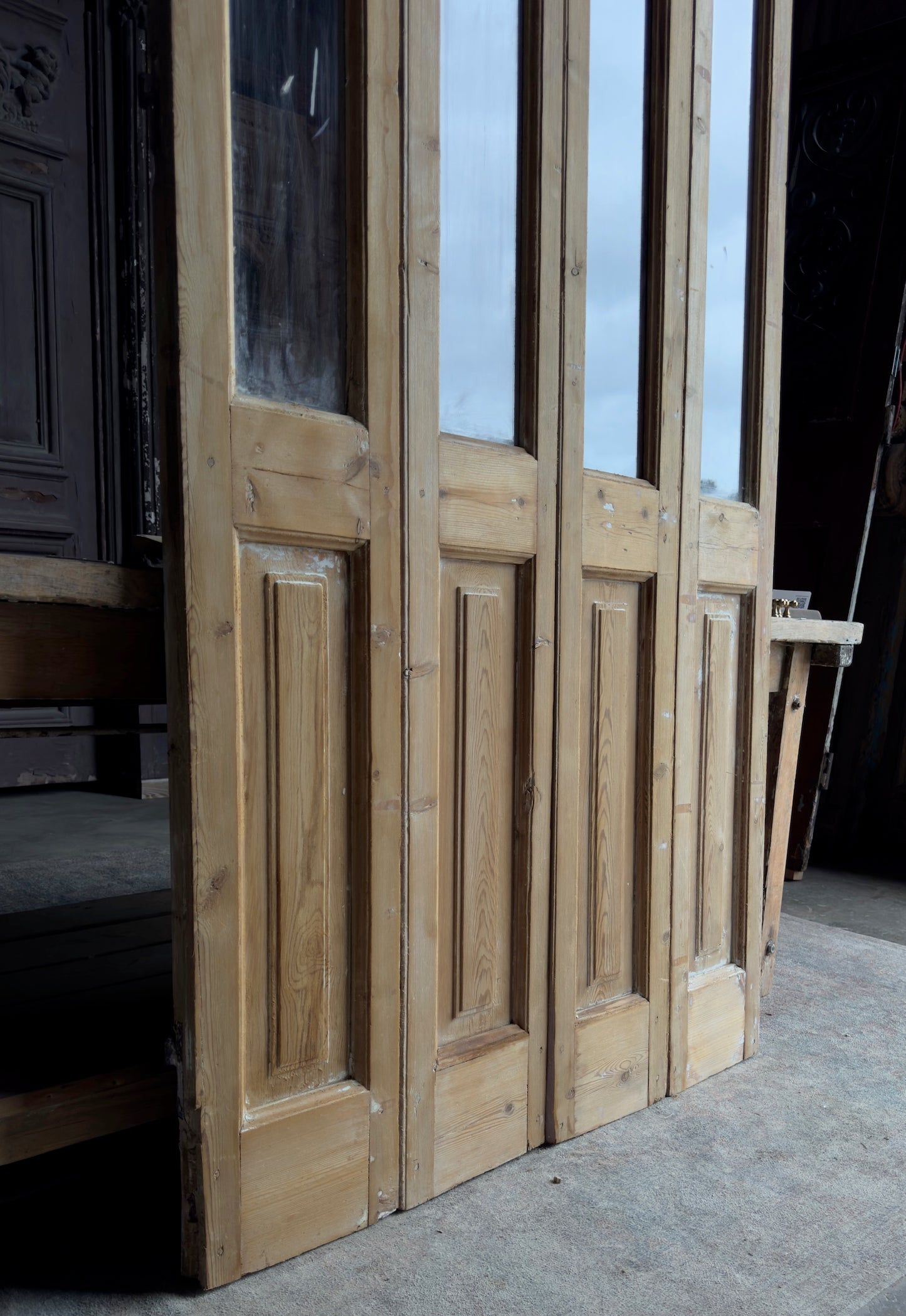 Antique Bi-Fold French Glass Doors - 43.5x93 - L428
