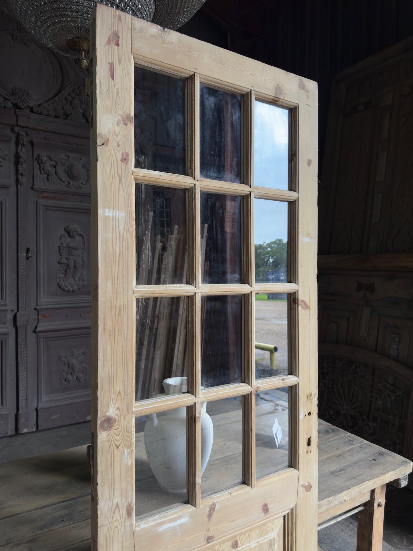 Antique 12 Lite Glass Single Door - 28x85 K107