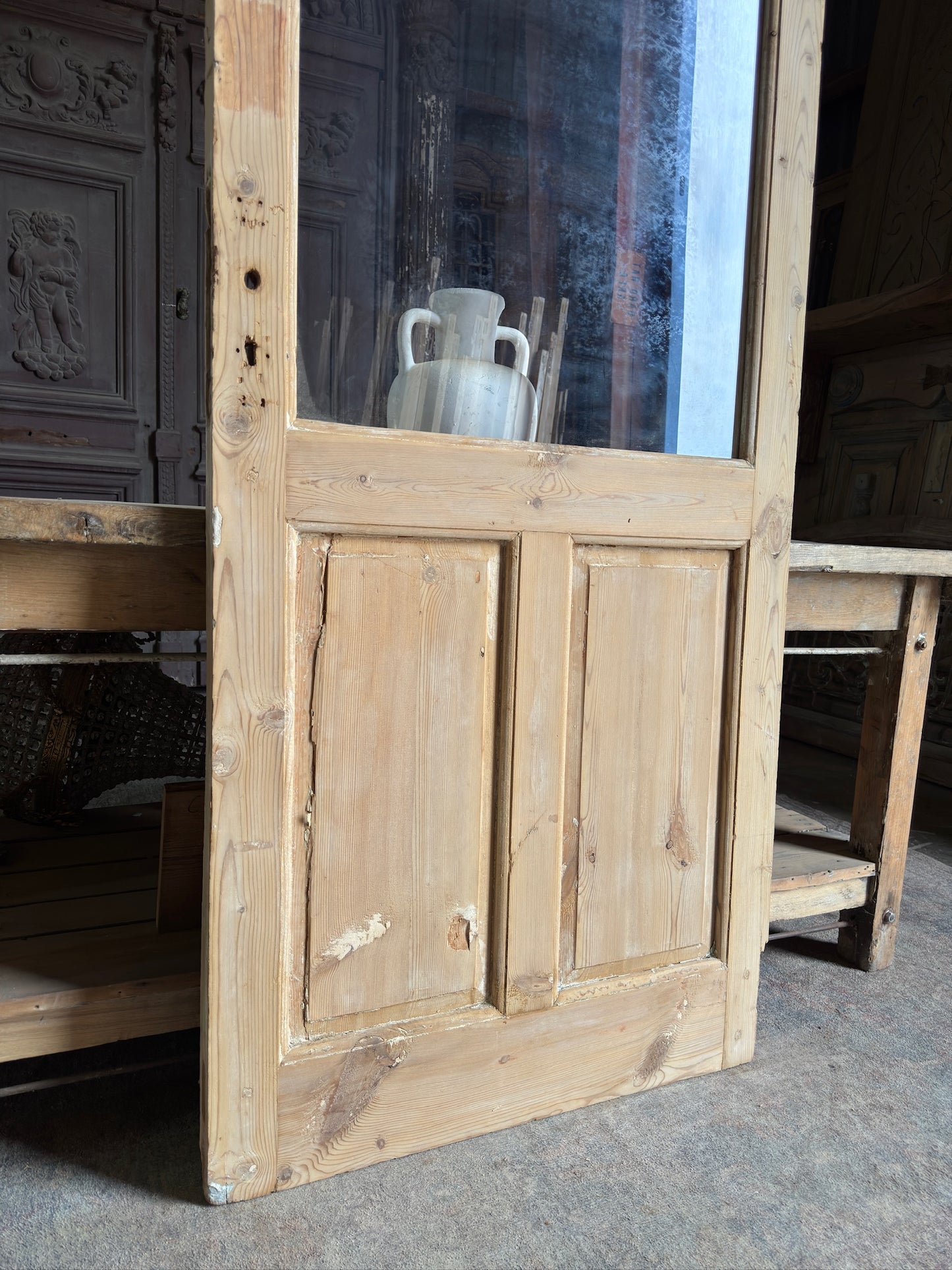 19th Century Antique Glass Door - 32x89.25 K117