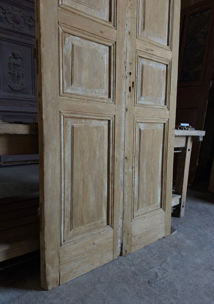 3 Panel Antique Solid French Doors - 38.5x93.5 - L332
