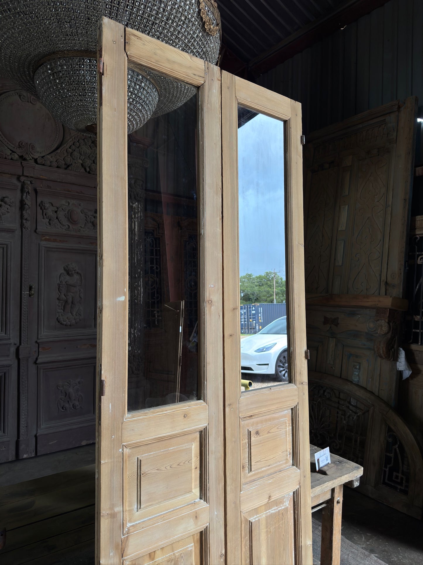 Glass Antique French Doors - 38x101.5 J600