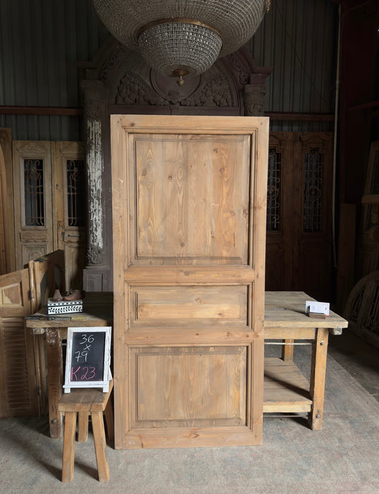 French Panel Baltic Pine Door  - 36x79 K23