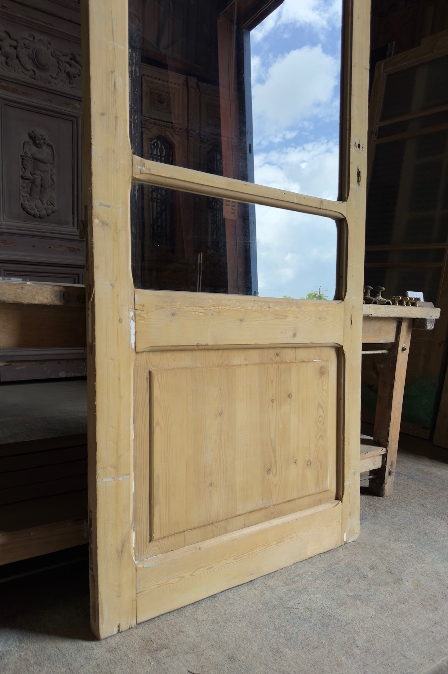 Antique Glass 3 Lite Door - 36x96 - L636