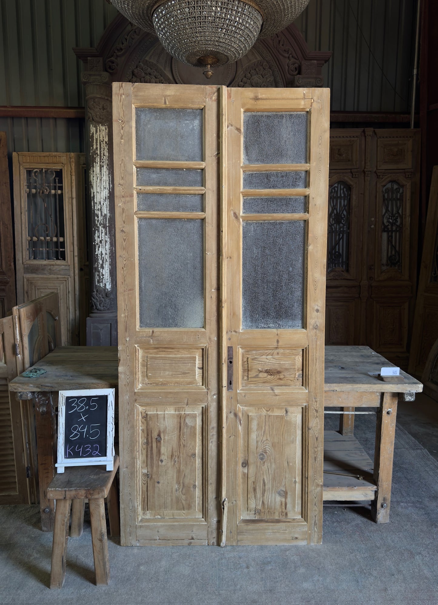 19th Century Antique Glass French Doors - 38.5x84.5 K432