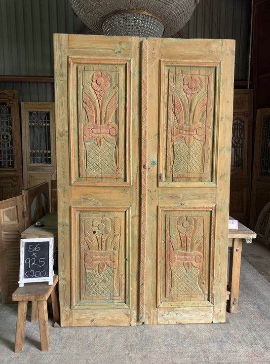 Hand Carved Antique French Doors - 56x92.5 K200