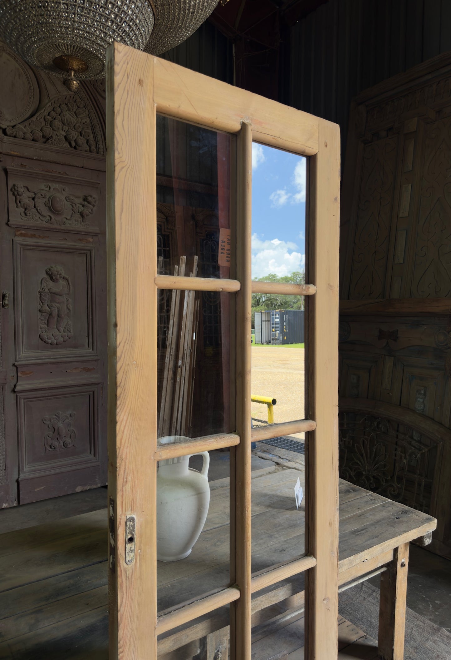 8 Lite Antique Glass Single Door - 27.75x83.5 K78