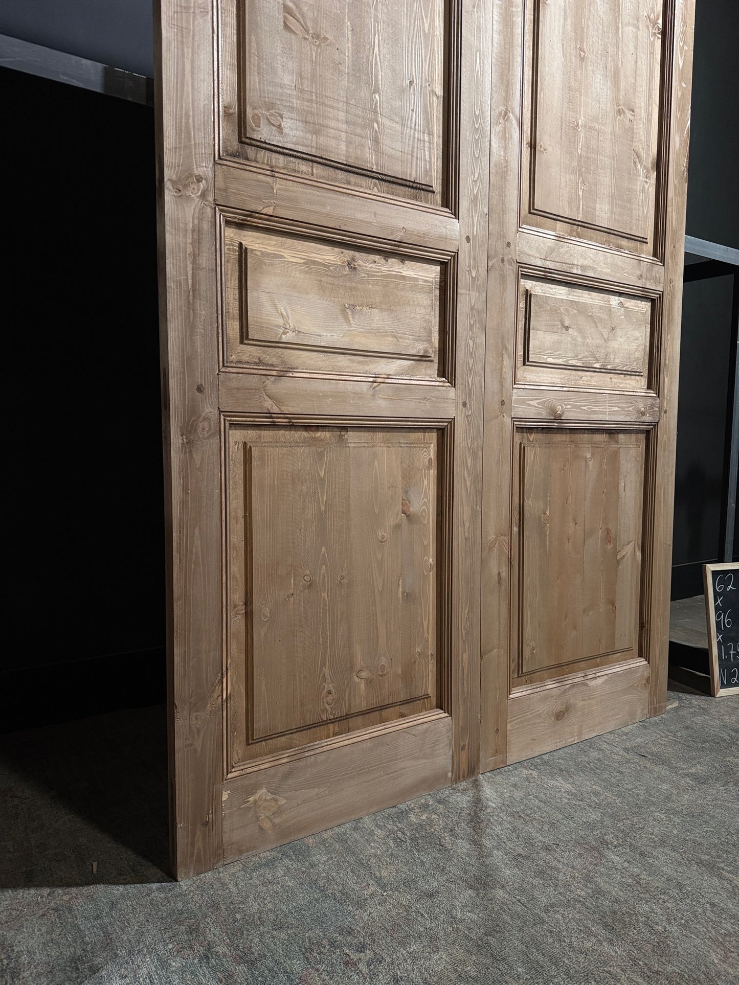 Handcrafted 3 Panel Solid French Doors - 62x96 - N226