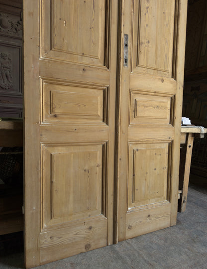 3 Panel Antique Solid French Doors - 45x100 J248