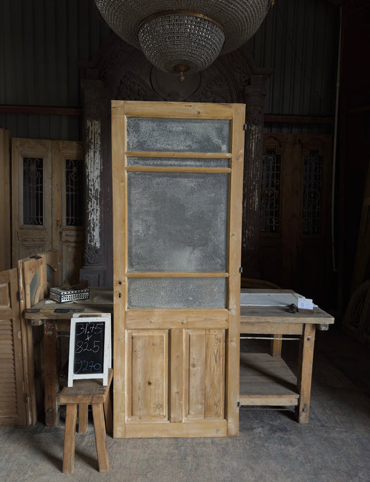 19th Century Antique Glass Single Door - 31.75x82.5 J270