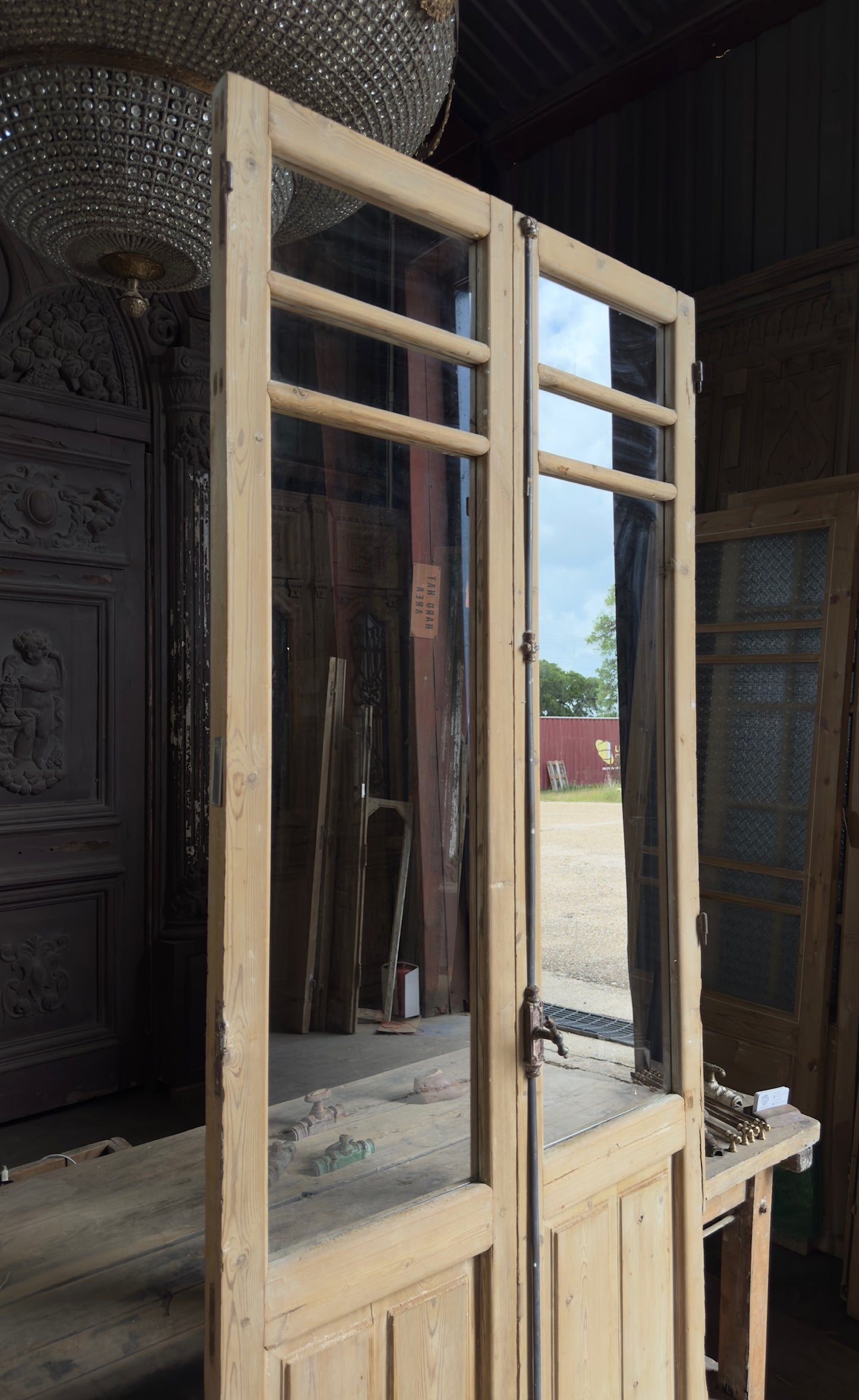 Antique 3 Lite French Doors - 37.25x95 - L706