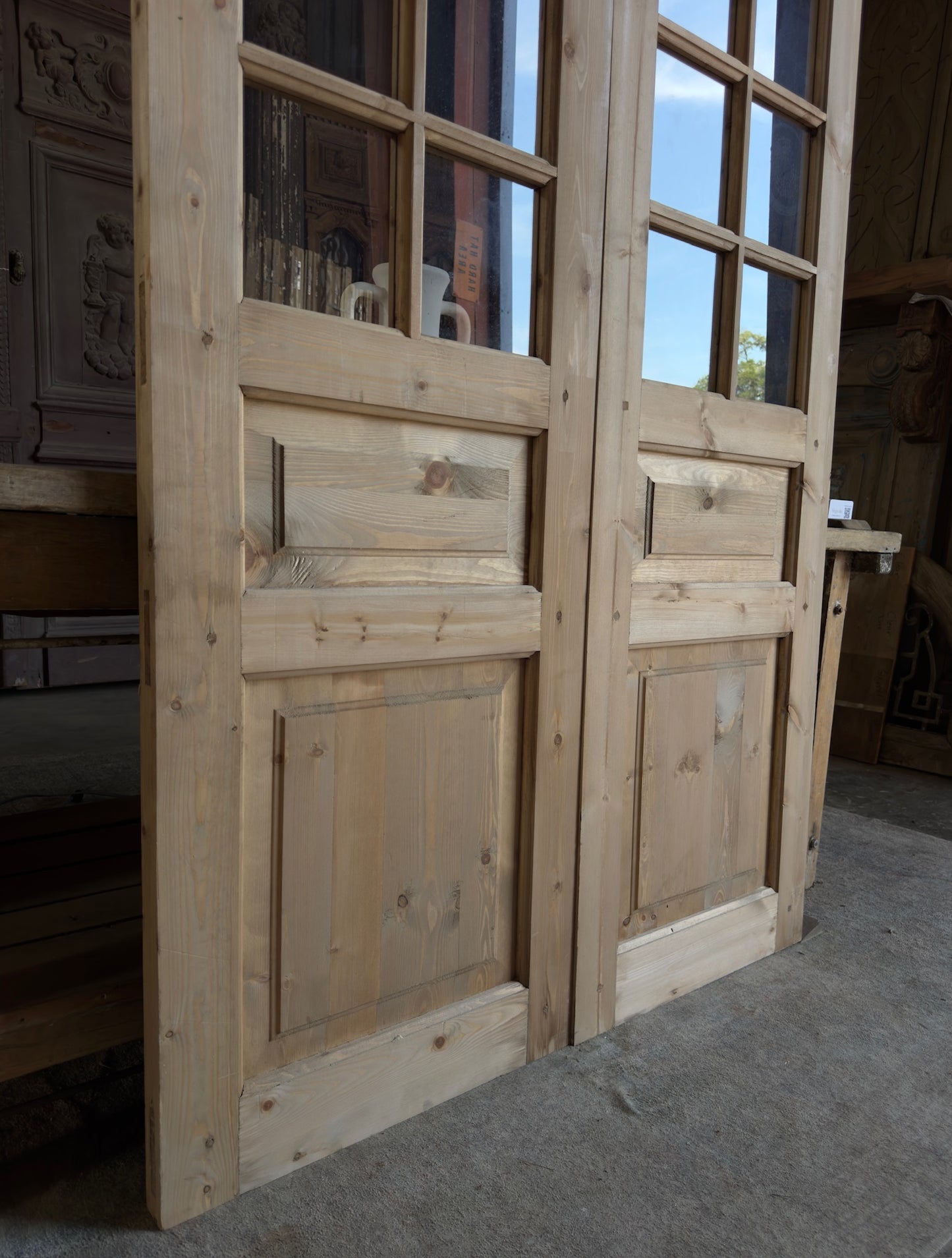 Handcrafted 8 Lite Glass French Doors - 48x80 L5