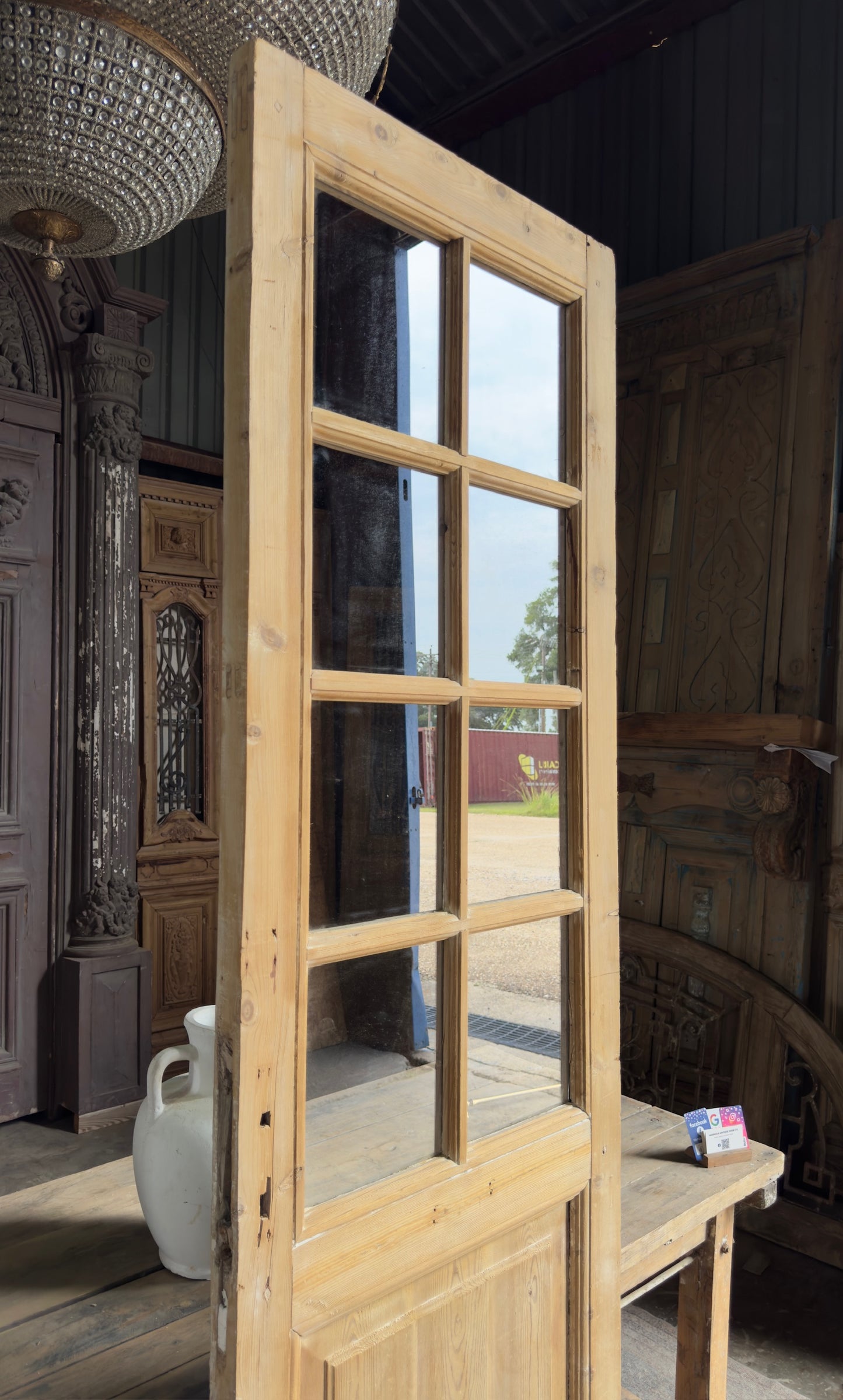 8 Lite Antique Glass Single Door - 28x93 K265
