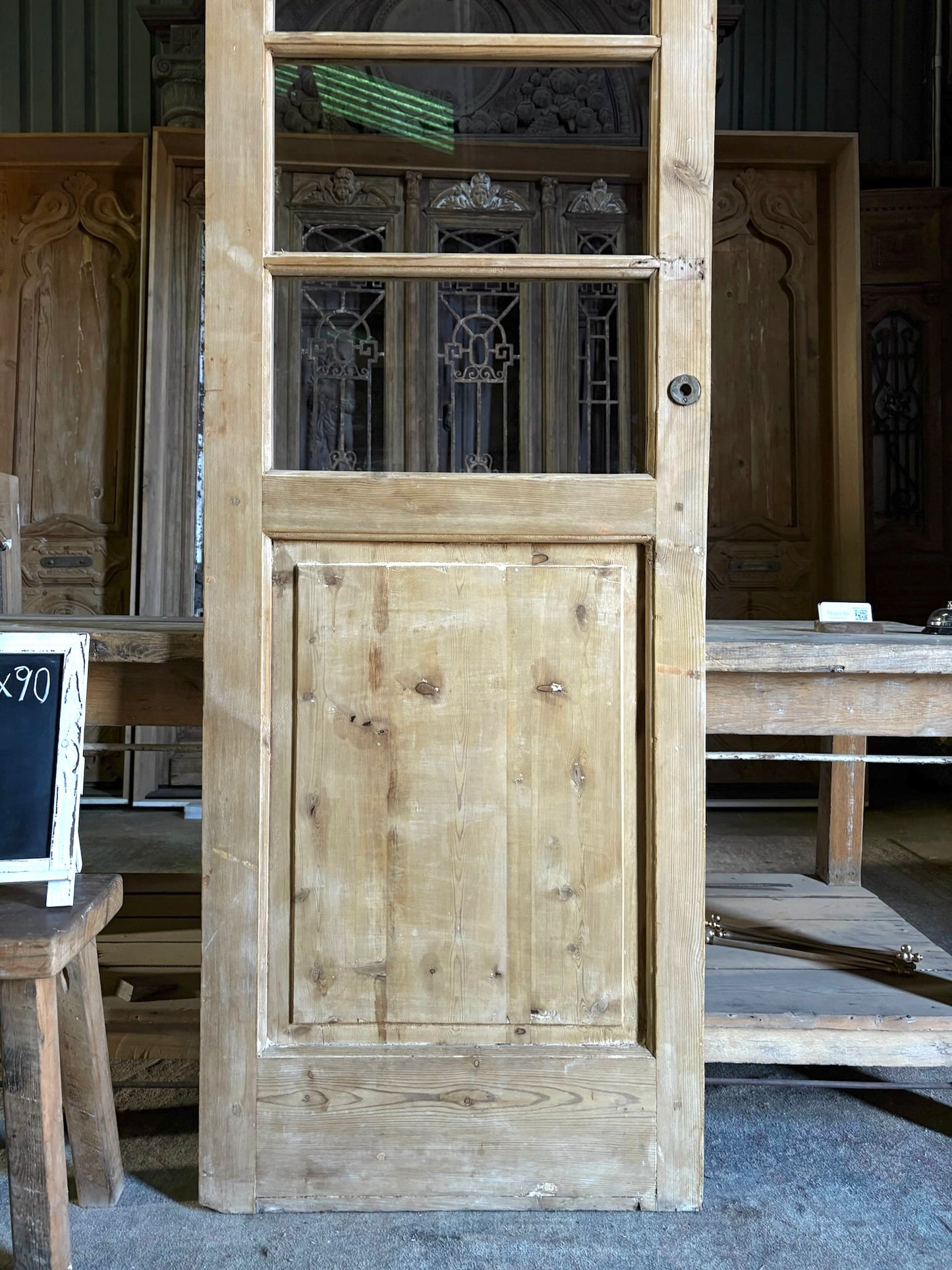4 Lite Antique Glass Single Door - 27.5x90 - L63
