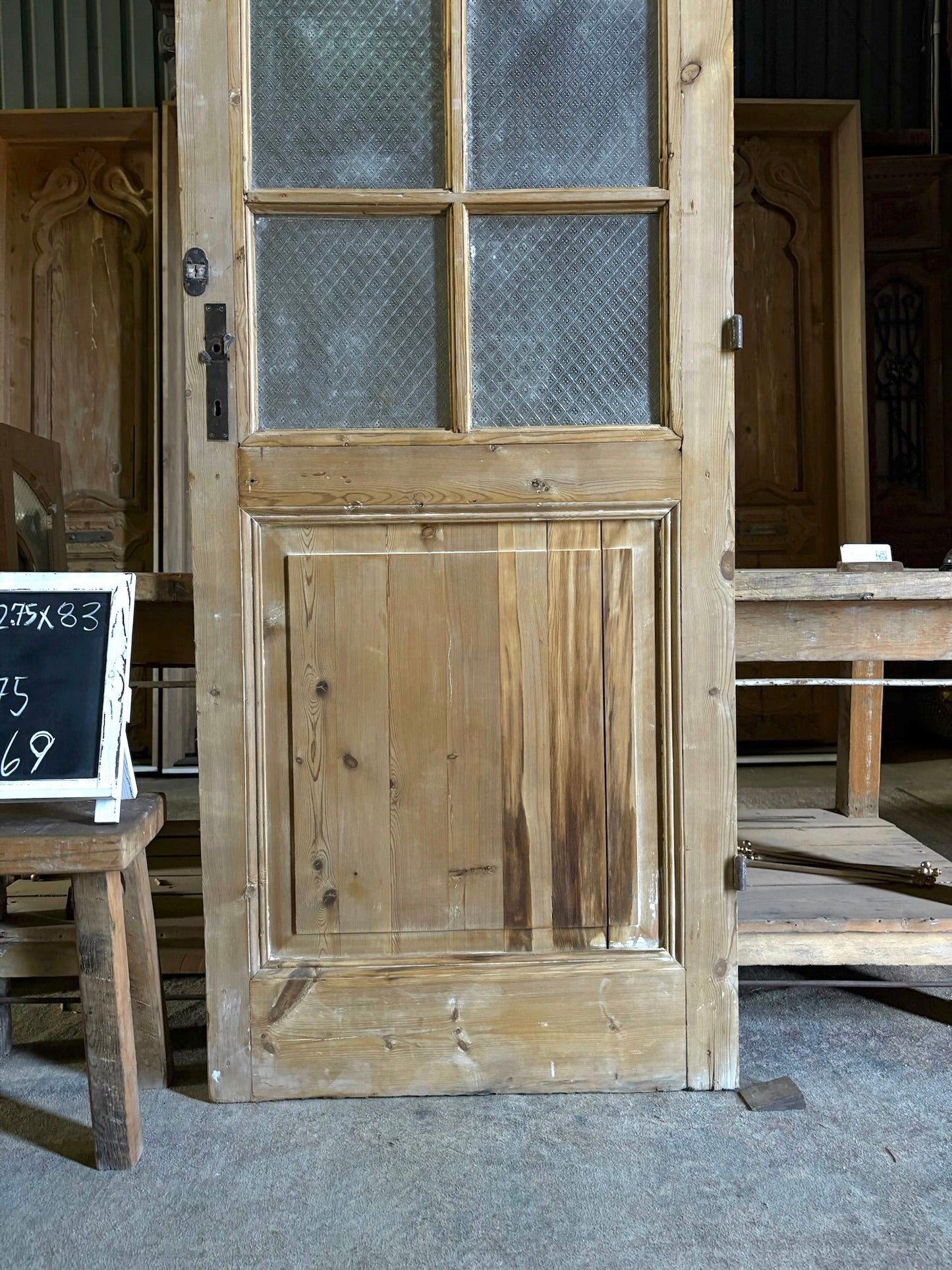 6 Lite Antique Glass Single Door - 32.75x83 - L69